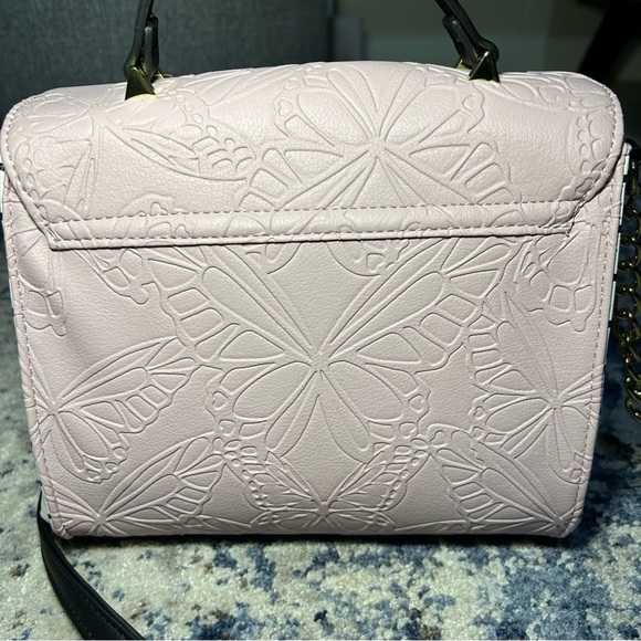 NWT Luv Betsey Johnson Lavender Butterfly Lbaddy Blush Stripe Crossbody Bag - Picture 6 of 11